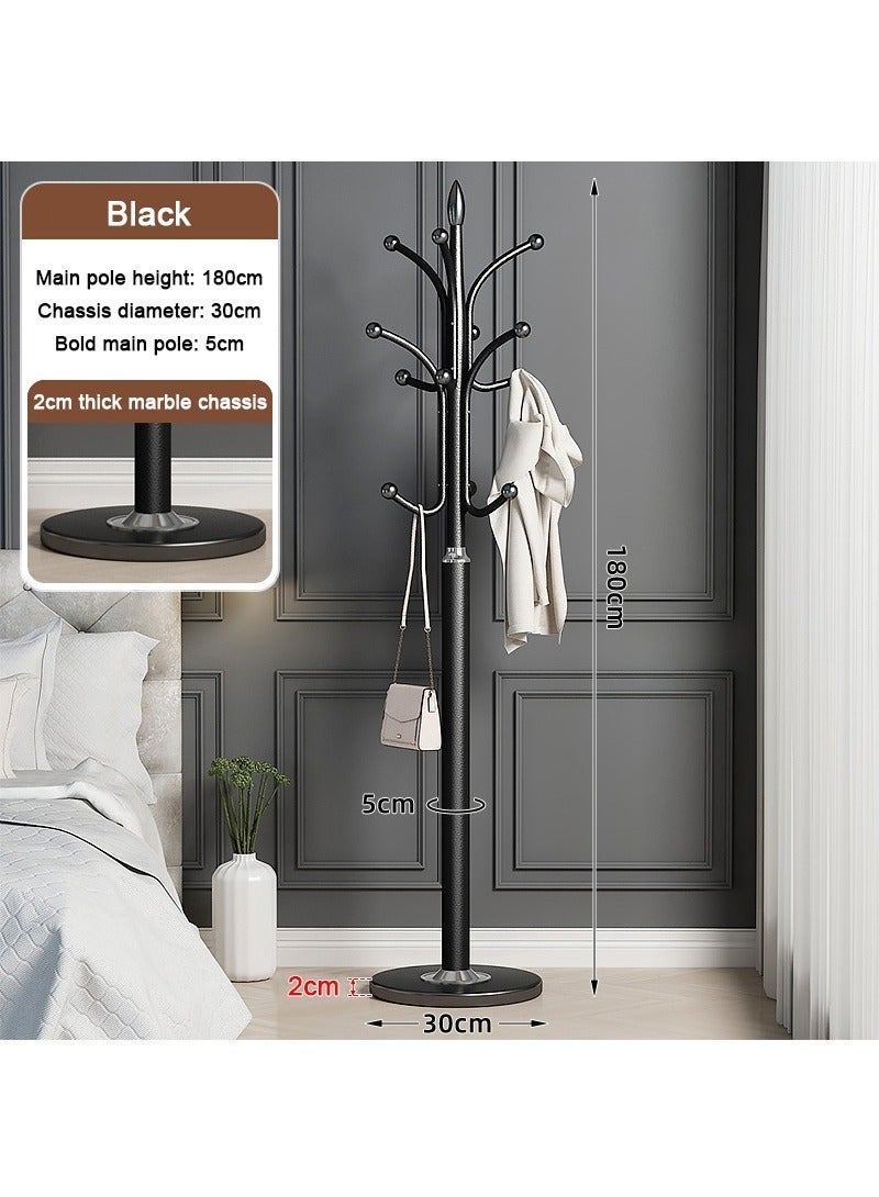 تابيت الرخام الطبيعي قاعدة معدنية شماعات ، شماعات الملابس الحديثة المستقلة ، الكلمة الصلبة شماعات الملابس ، شماعات الملابس في غرفة المعيشة المنزلية ، قاعة شجرة لتخزين الملابس ( أسود ) - Image 2